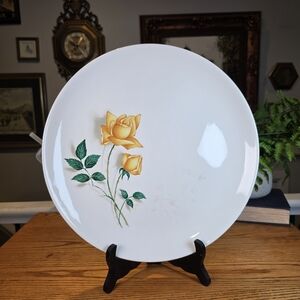 Vintage Sovereign Potters Canada Golden Glory 12.5" Yellow Rose Platter